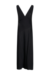 Nadia Maxi Satin Dress With Back Cowl - Black
